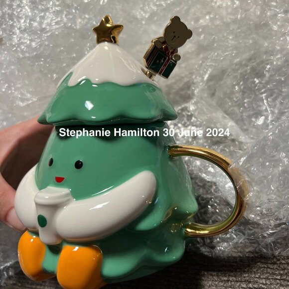 Starbucks Christmas Tree Mug with Lid and Stirrer - Picture 2 of 9
